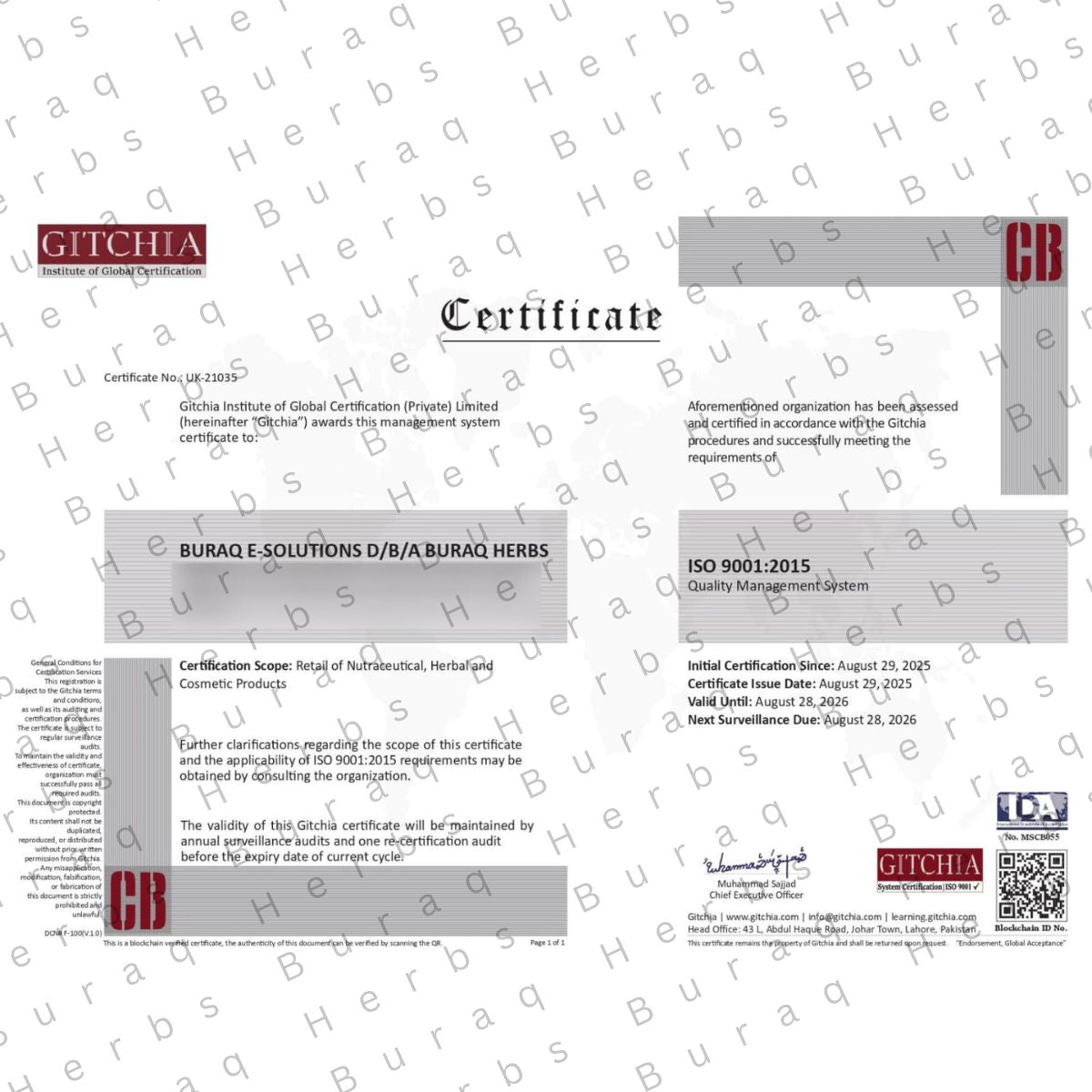 Certificate