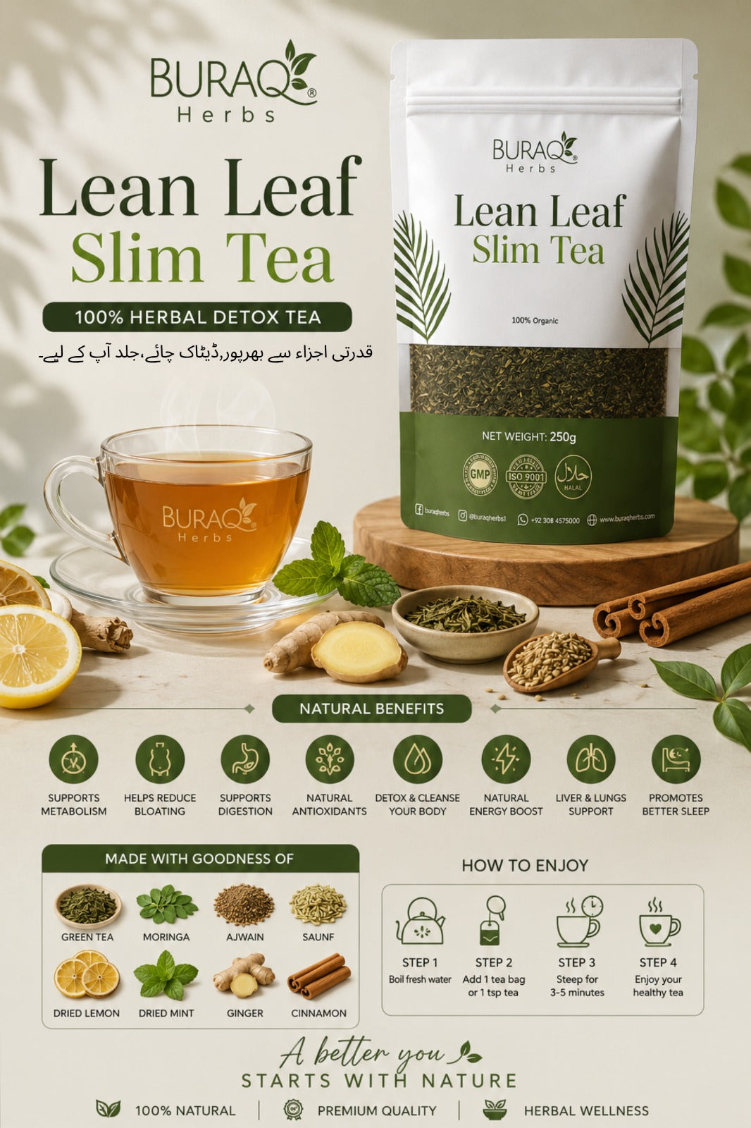 Lean Leaf Slim Tea - 100% Herbal Detox Tea